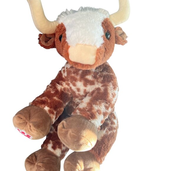 BUILD A BEAR BAB Longhorn Cow Plush Beating Heart with Jeans and Ball Cap - Picture 8 of 8